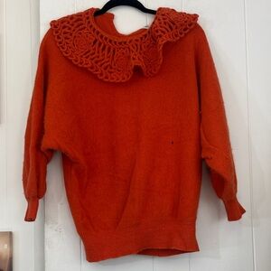 Vibrant Orange Cowl Neck Sweater